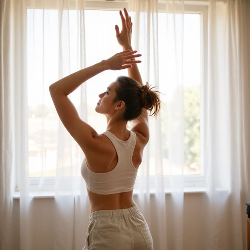 Image of a person doing light exercise, like stretching